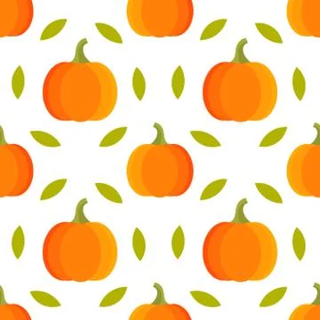 Autumn pumpkins seamless pattern. Vector illustration Stock Illustration