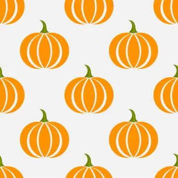 Autumn pumpkins seamless pattern. Vector illustration. Stock Illustration