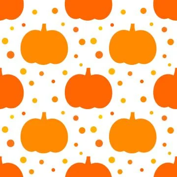 Autumn pumpkins seamless pattern.Vector illustration Stock Illustration