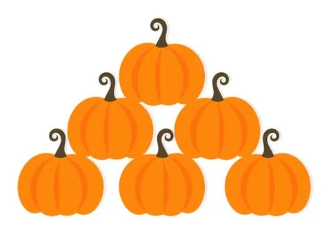 Autumn pumpkins stack isolated. Vector illustration Stock Illustration