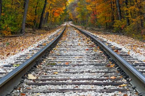 Autumn Rails Stock Photos