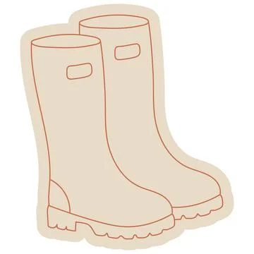 Autumn Rain Boots Hand Drawn Ilustração Stock