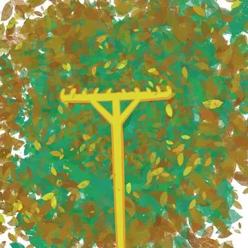 Autumn rake Stock Illustration