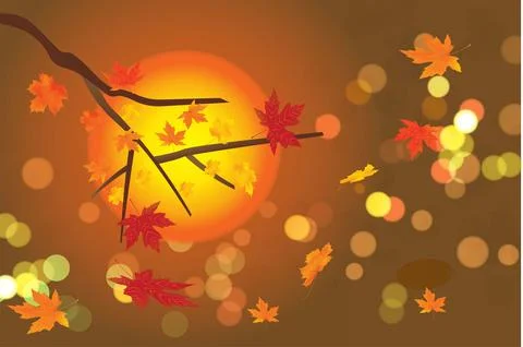 Autumn realistic background theme Illustrazione stock