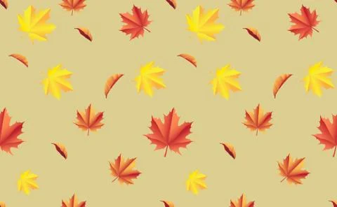 Autumn Realistic Leaf Patern Stock Illustration