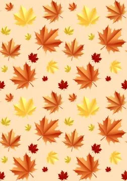 Autumn Realistic Leaf Patern Stock Illustration