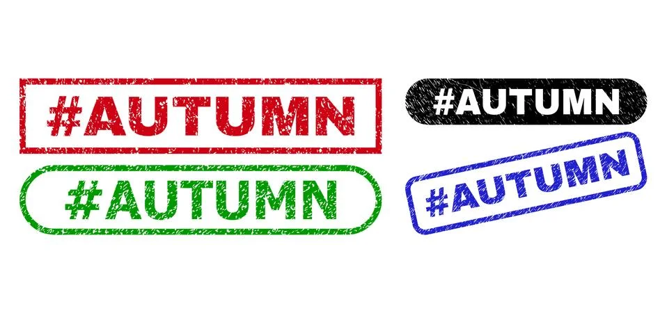 #AUTUMN Rectangle Watermarks Using Corroded Surface Illustrazione stock