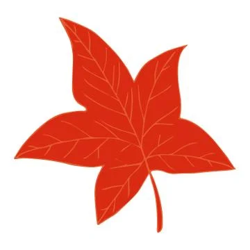 Autumn red leaf doodle Stock Illustration