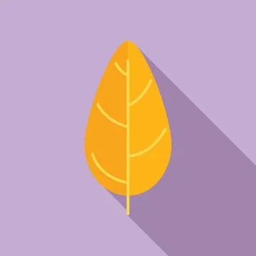 Autumn red leaf icon flat . Fall maple Stock Illustration
