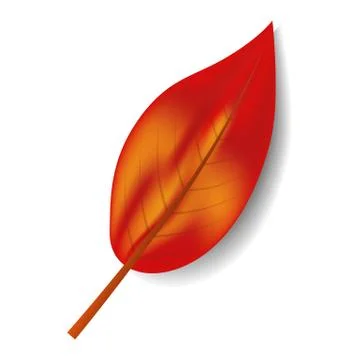 Autumn red leaf icon, realistic style Illustrazione stock