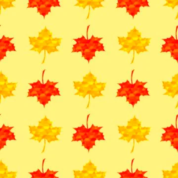 Autumn Red Maple Seamless Pattern 스톡 일러스트