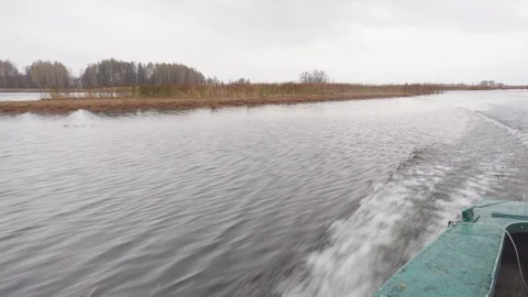 Autumn river from the boat. Stock Footage 119541207