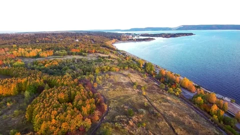 Autumn river landscape. Stock Footage 81726283