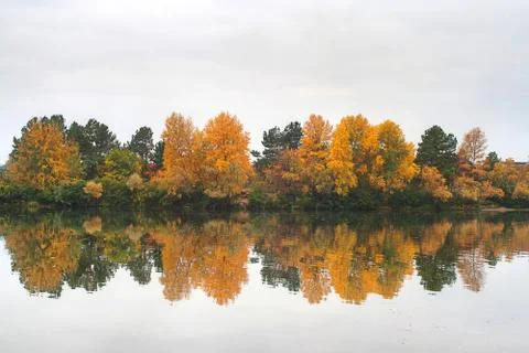 Autumn at the river Stock Photos