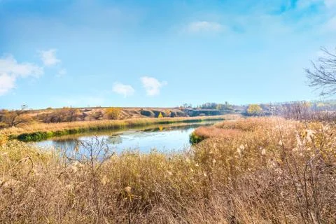 Autumn on river Stock Photos