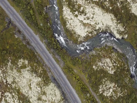 Autumn River Road Video stock 80121778