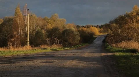 Autumn road Video stock 48900657