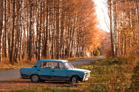 Autumn Roadside Stock Photos