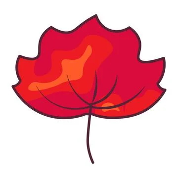 Autumn Rotted Tree Leaf Foliage Stroked Image Stock Illustration