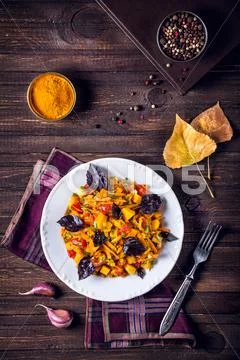 Autumn salad with spices Stock Photos