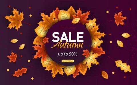Autumn sale vector background. Stock Illustration