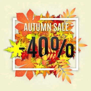 Autumn sale vector banner Illustrazione stock