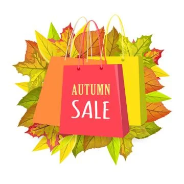 Autumn Sale Vector Concept in Flat Design Stock Illustration