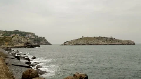 In Autumn, the Sea And The waves, Sea Waves, İslands Stock Footage 42461453