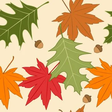 Autumn seamless background Stock Illustration