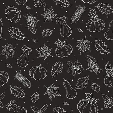 Autumn seamless background Stock Illustration