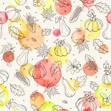 Autumn seamless background Stock Illustration