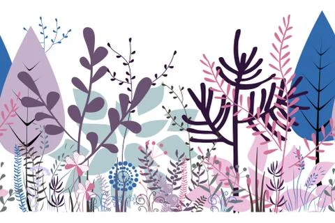 Autumn seamless border Stock Illustration