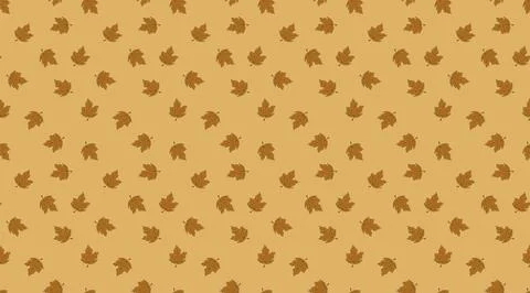 Autumn seamless drawing pattern with falling maple leaves. Brown hand drawn Illustrazione stock