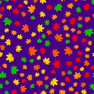 Autumn seamless leaf fall pattern with maple colorful leaves. Design for fall Illustrazione stock