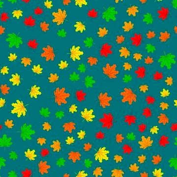 Autumn seamless leaf fall pattern with maple colorful leaves. Design for fall Stock Illustration