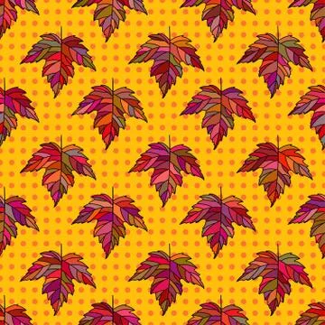 Autumn seamless leaf pattern. ninth Stock Illustration