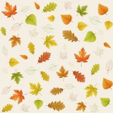 Autumn seamless leaf pattern on paper Stock-Illustration