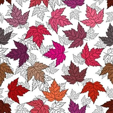 Autumn seamless leaf pattern. seventh. Stock Illustration