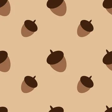 Autumn seamless pattern, acorns, vector. Illustrazione stock