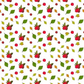 Autumn Seamless Pattern Background Colorful Leaves Ornament Fall Season 스톡 일러스트
