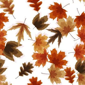 Autumn seamless pattern background with falling leaves. Vector Illustration Illustrazione stock