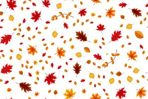 Autumn seamless pattern background with falling leaves. Vector Illustration Illustrazione stock