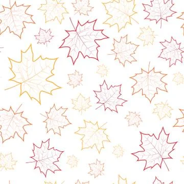 Autumn Seamless Pattern Background Maple Leaves Ornament Fall Season Stock Illustration