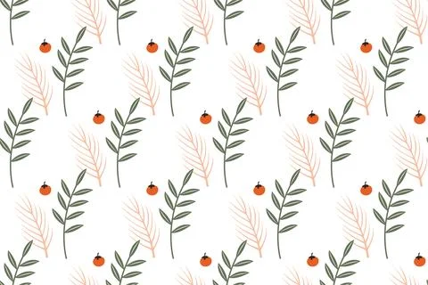 Autumn seamless pattern backround template Stock Illustration