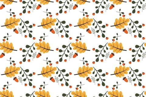 Autumn seamless pattern backround template Stock Illustration
