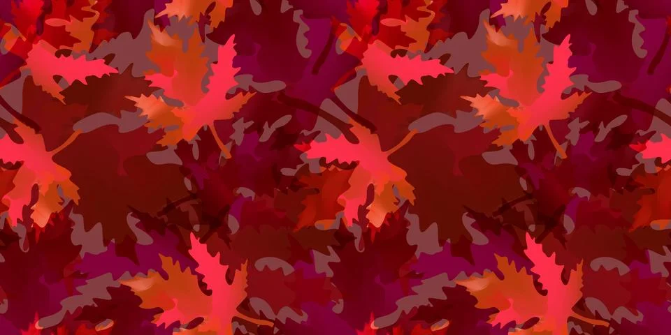 Autumn seamless pattern with bright colored maple leaves. Stock Illustration