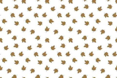 Autumn seamless pattern with falling maple leaves. Hand drawn design. 스톡 일러스트