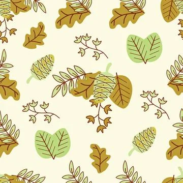 Autumn seamless pattern hand drawing Stock Illustration