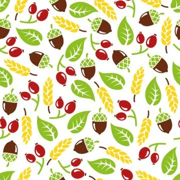 Autumn seamless pattern Stock Illustration