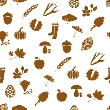 Autumn seamless pattern Stock Illustration